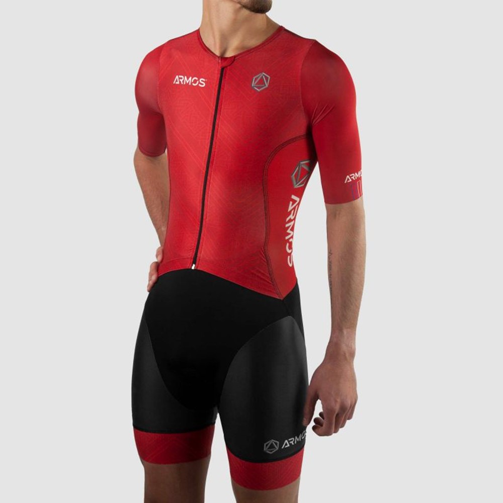 Triathlon Cycling Kit - Sila setelan olahraga pria, Jumpsuit untuk