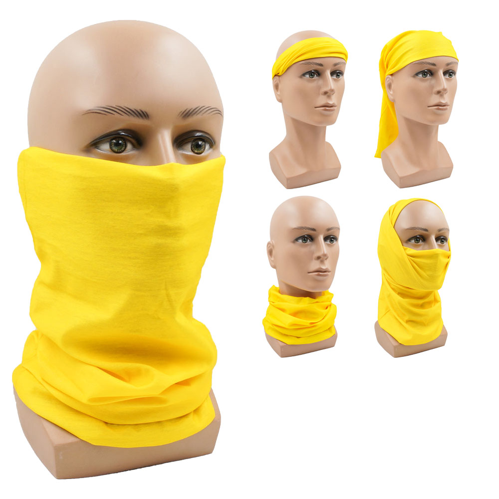 Cycling Face Mask - Penutup Leher Multifungsi Kuning untuk Bersepeda,