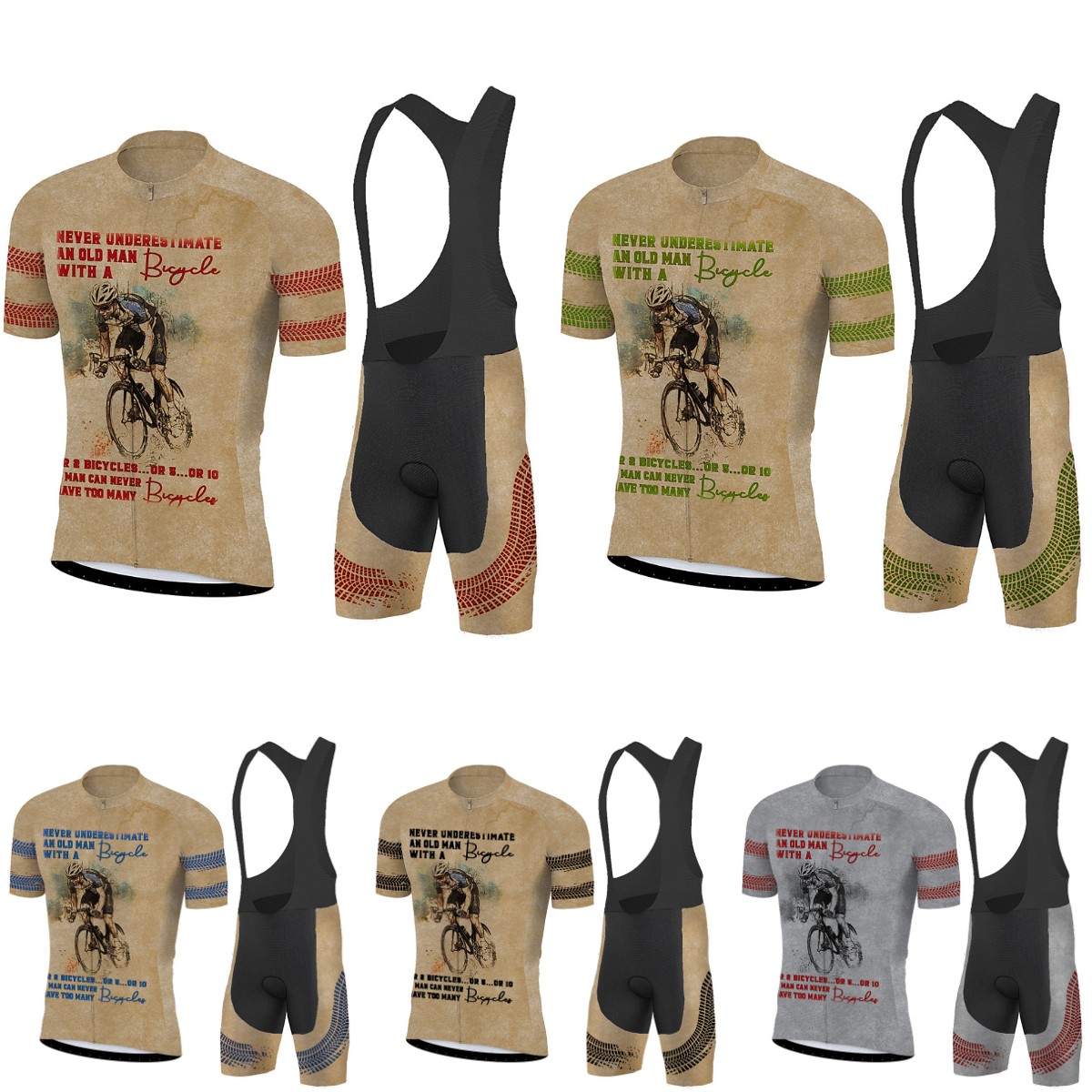 Triathlon Cycling Kit - Set Jersey Bersepeda Baru Pria Lengan
