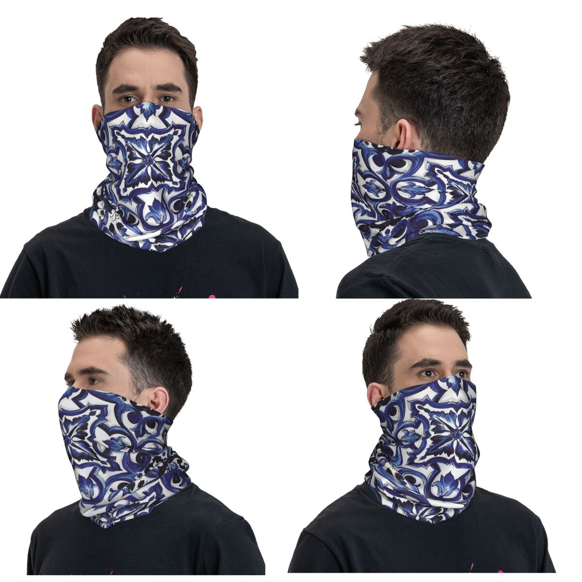 Bunga hiasan biru Mediterania  - Cycling Face Mask ulasan dan harga