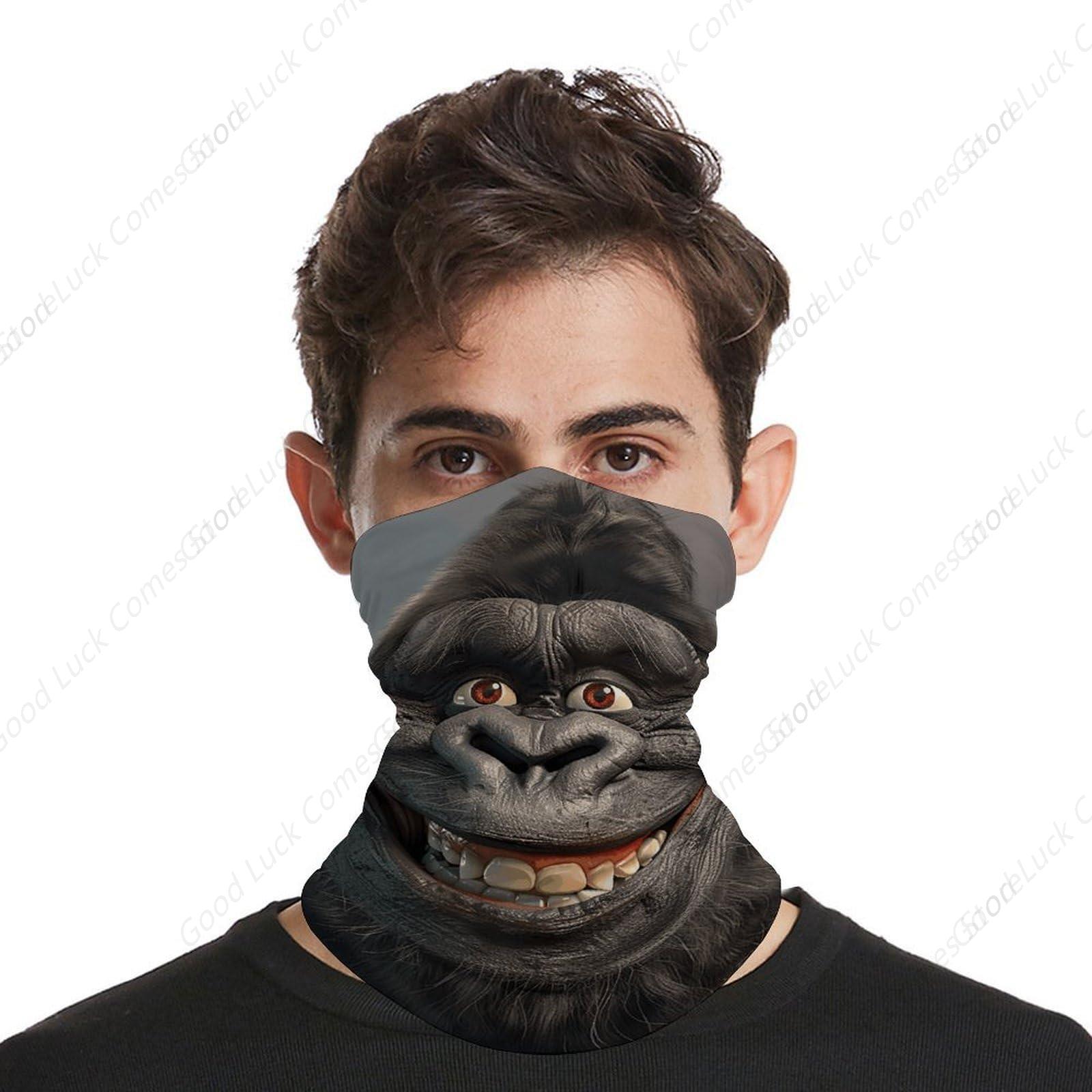 Bandana Foto Gorila Tersenyum, - Cycling Face Mask ulasan dan harga