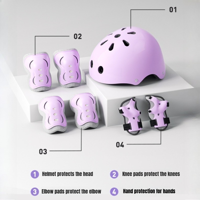7 Buah/Set Perlengkapan Pelind - Cycling Protective Gear Kids ulasan dan harga